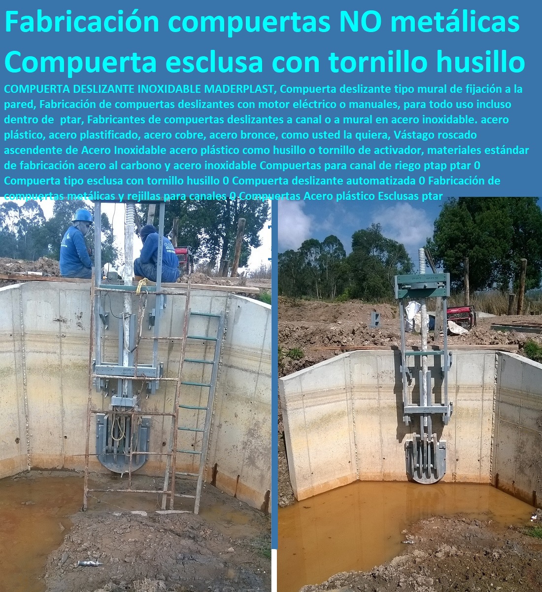 Charnela Compuerta de esclusa tipo tornillo husillo operación manual 0 válvula charnela 0 diques Maderplast contra el retorno de aguas sospechosas 0 válvula plástica para evitar inundaciones 0 defensa Muro de contención talud 0 Charnela Compuerta de esclusa tipo tornillo husillo operación manual 0 válvula charnela 0 diques Maderplast contra el retorno de aguas sospechosas 0 válvula plástica para evitar inundaciones 0 defensa Muro de contención talud 0